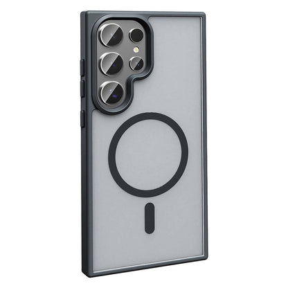 Galaxy S23 Ultra Kılıf M-safe Şarj Özellikli Mat Arka Yüzey Zore Sio Kapak Gri