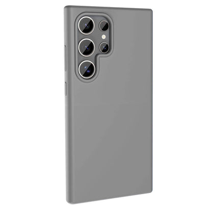 Galaxy S23 Ultra Kılıf M-safe Şarj Özellikli Sıvı Teknolojili Silinebilir Sert Zore Kivi Kapak Koyu Gri