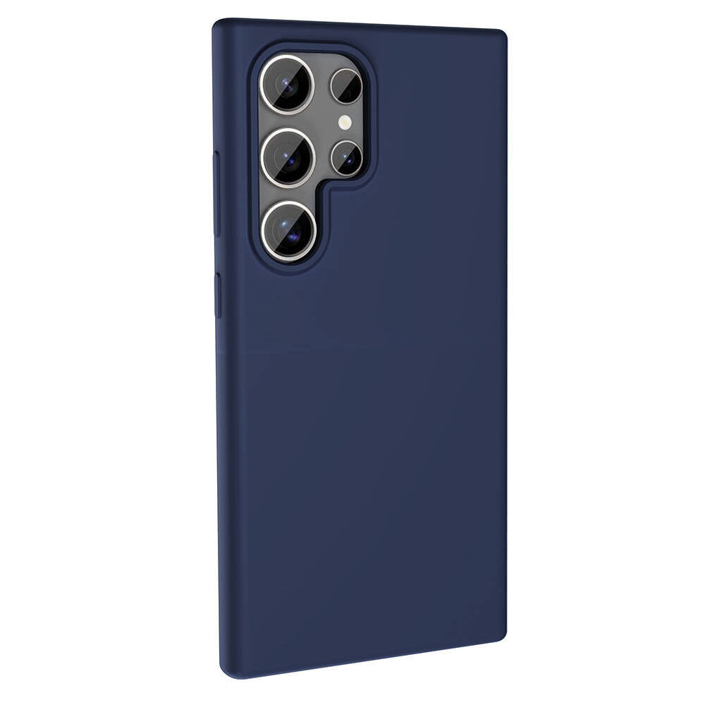 Galaxy S23 Ultra Kılıf M-safe Şarj Özellikli Sıvı Teknolojili Silinebilir Sert Zore Kivi Kapak Lacivert