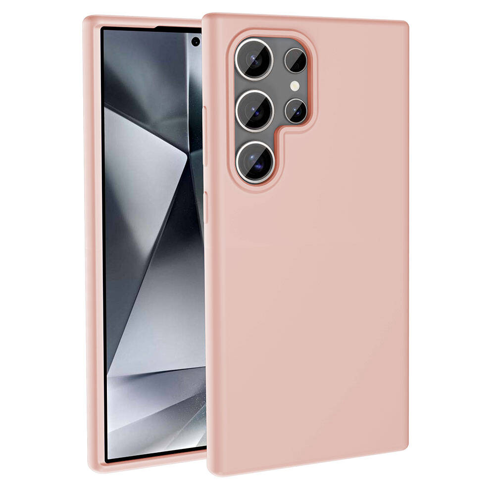 Galaxy S23 Ultra Kılıf M-safe Şarj Özellikli Sıvı Teknolojili Silinebilir Sert Zore Kivi Kapak Pembe