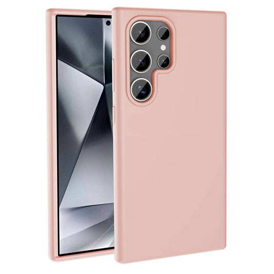 Galaxy S23 Ultra Kılıf M-safe Şarj Özellikli Sıvı Teknolojili Silinebilir Sert Zore Kivi Kapak Pembe