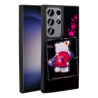 Galaxy S23 Ultra Kılıf Parlayan Kabartmalı İkonik Figürlü Zore Amas Silikon Kapak Siyah