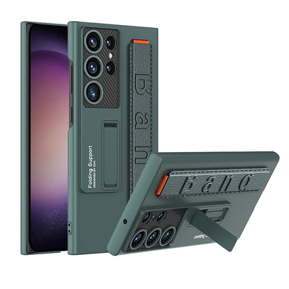 Galaxy S23 Ultra Kılıf Standlı El Tutacaklı Zore Band Kapak Siyah