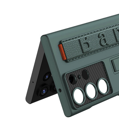 Galaxy S23 Ultra Kılıf Standlı El Tutacaklı Zore Band Kapak Gümüş