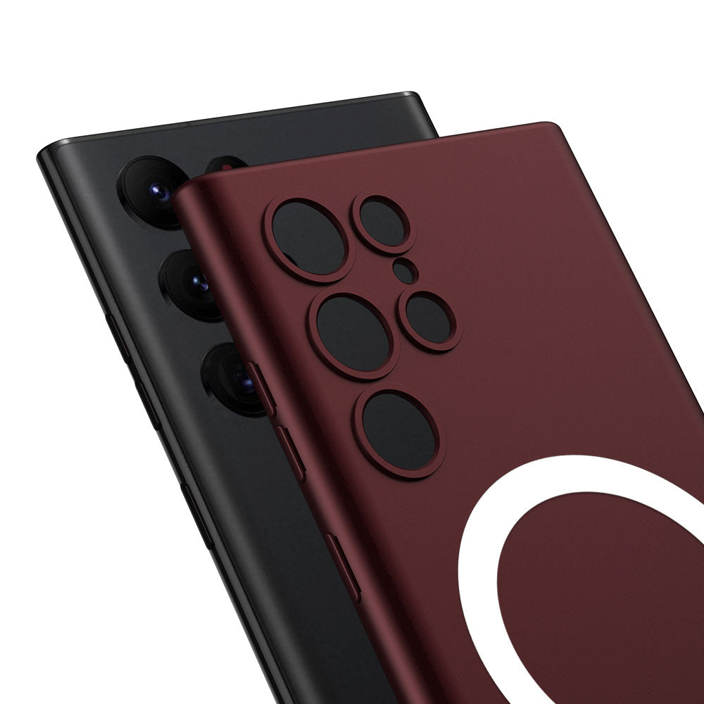 Galaxy S23 Ultra Kılıf Wireless Şarj Özellikli Zore Kıpta M-safe Silikon Kapak Gümüş