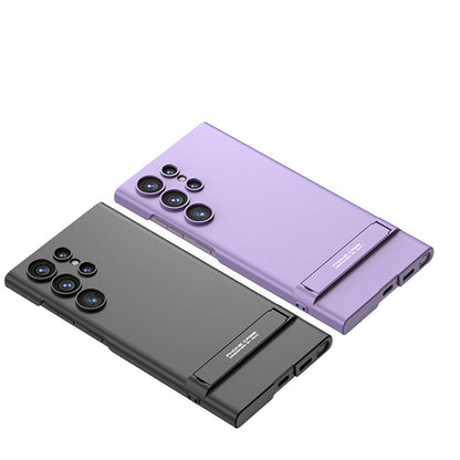 Galaxy S23 Ultra Kılıf Zore Kamera Korumalı Dikey Standlı Ays Kapak Siyah