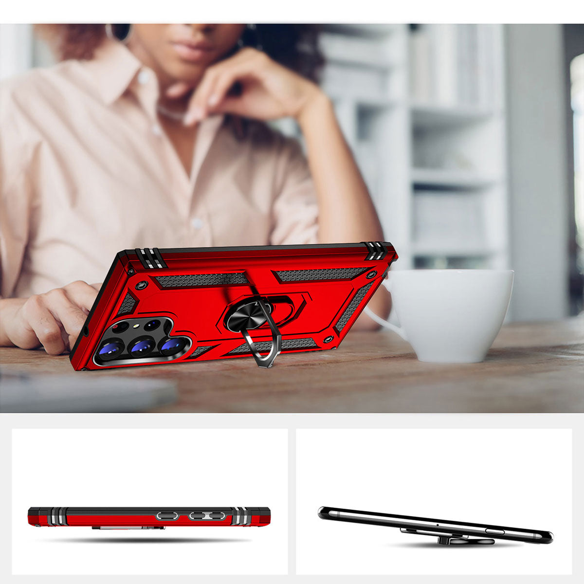 Galaxy S23 Ultra Kılıf Zore Vega Kapak Siyah