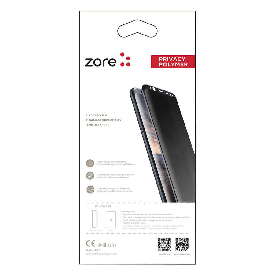 Galaxy S23 Ultra Zore Privacy Polymer Nano Ekran Koruyucu Siyah