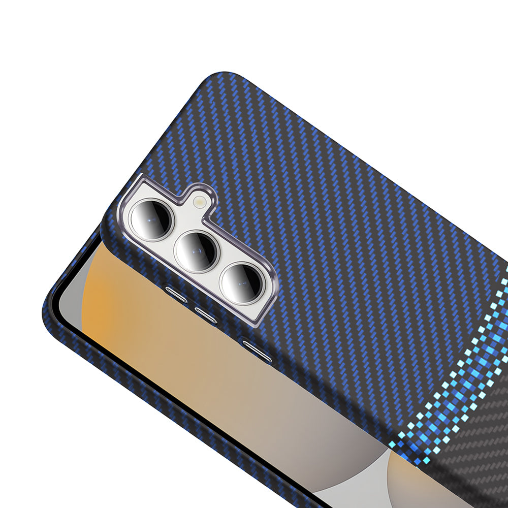 Galaxy S24 FE Kılıf M-safe Şarj Özellikli Karbon Fiber Görünümlü Zore Gros Kapak Siyah