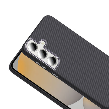 Galaxy S24 FE Kılıf M-safe Şarj Özellikli Karbon Fiber Görünümlü Zore Gros Kapak Gri-Siyah