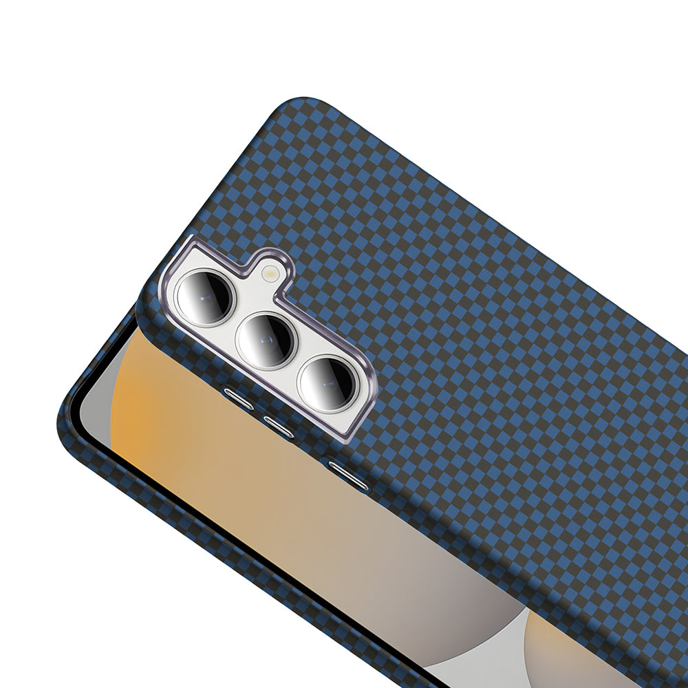 Galaxy S24 FE Kılıf M-safe Şarj Özellikli Karbon Fiber Görünümlü Zore Gros Kapak Gri-Siyah