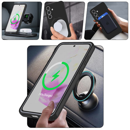 Galaxy S24 FE Kılıf M-safe Şarj Özellikli Standlı Zore Samara Kapak Pembe