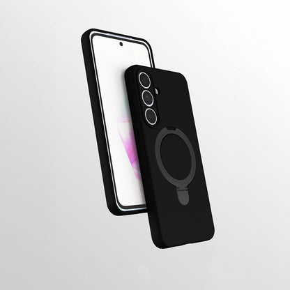 Galaxy S24 FE Kılıf M-safe Şarj Özellikli Standlı Zore Samara Kapak Siyah