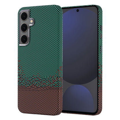 Galaxy S24 FE Kılıf M-safe Şarj Özellikli Karbon Fiber Görünümlü Zore Nekst Kapak Yeşil