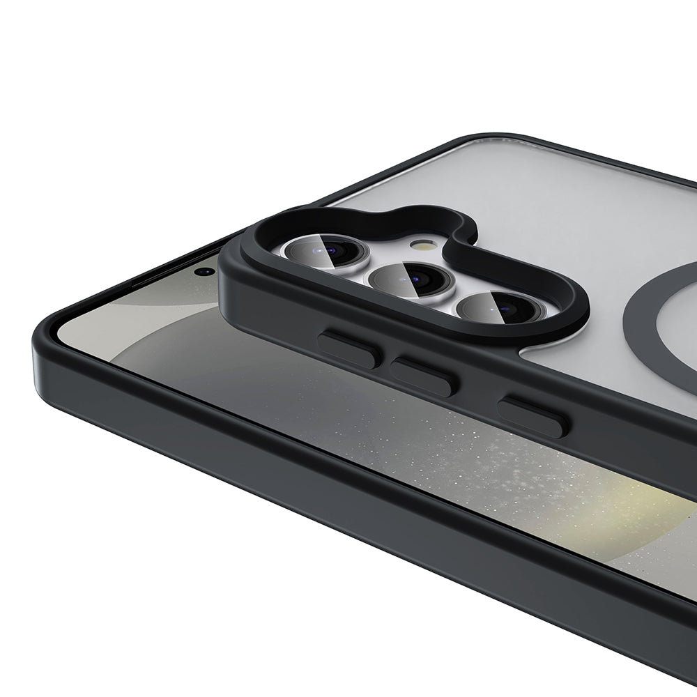 Galaxy S24 FE Kılıf M-safe Şarj Özellikli Mat Arka Yüzey Zore Sio Kapak Gri