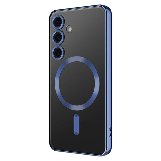 Galaxy S24 Kılıf Kamera Korumalı M-safe Wireless Şarj Özellikli Zore Demre Kapak Lacivert