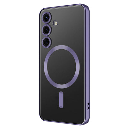 Galaxy S24 Kılıf Kamera Korumalı M-safe Wireless Şarj Özellikli Zore Demre Kapak Gümüş