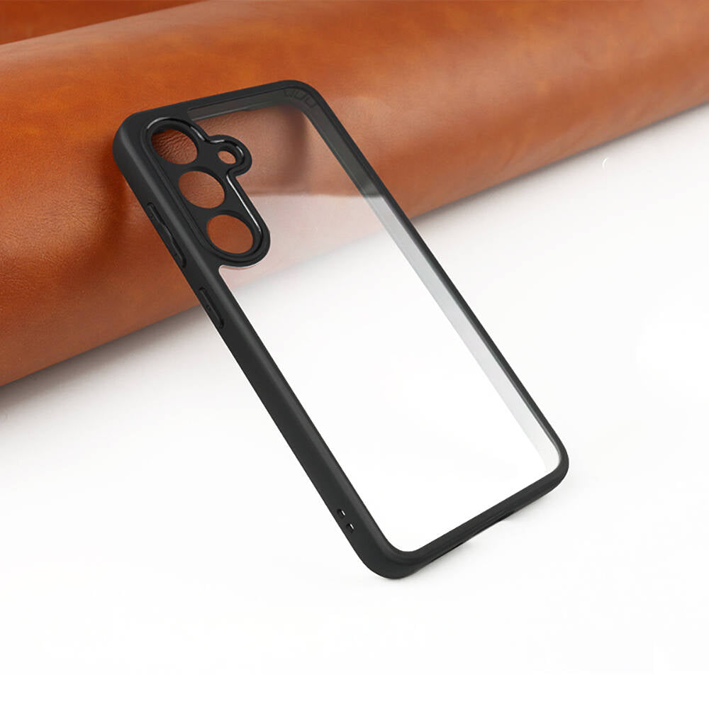 Galaxy S24 Kılıf Kamera Korumalı Şeffaf Arka Yüzey Zore New Roll Kapak Siyah