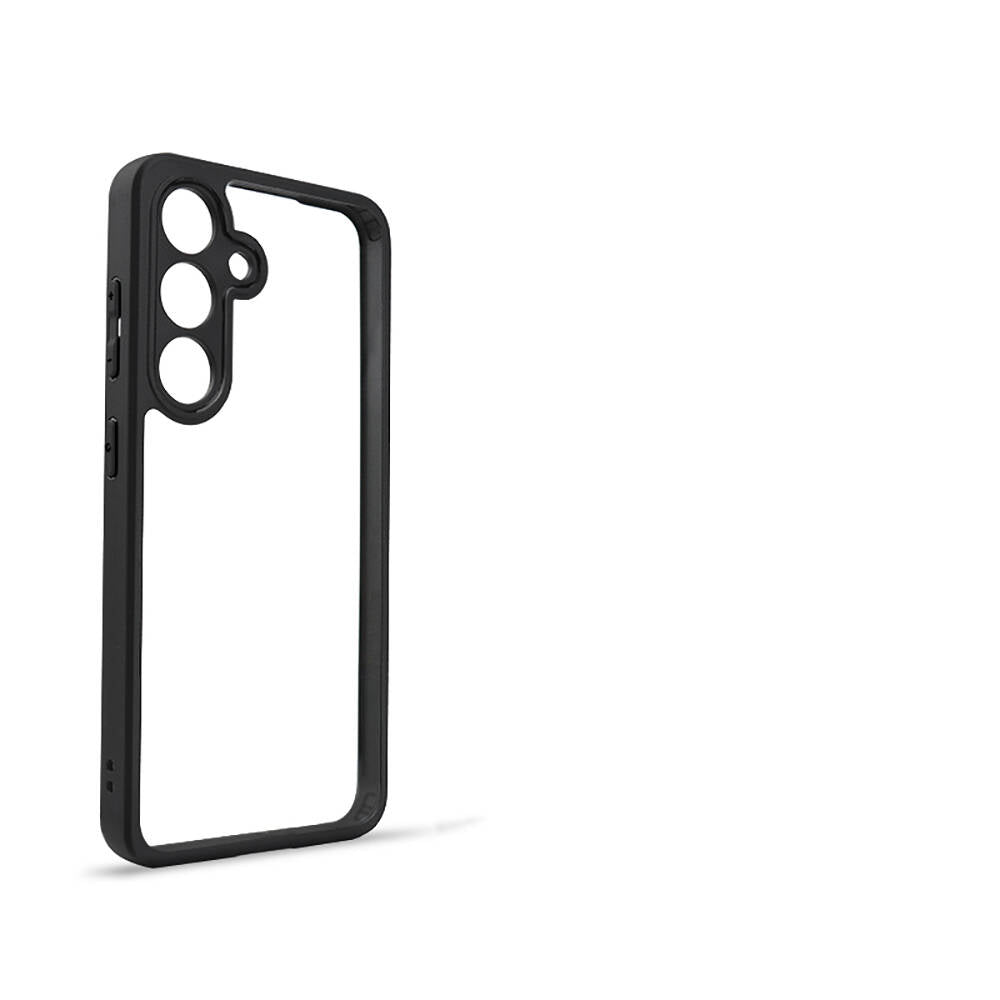 Galaxy S24 Kılıf Kamera Korumalı Şeffaf Arka Yüzey Zore New Roll Kapak Siyah