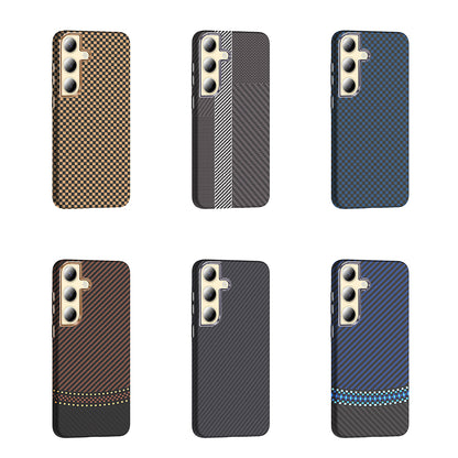 Galaxy S24 Kılıf M-safe Şarj Özellikli Karbon Fiber Görünümlü Zore Gros Kapak Siyah