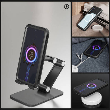 Galaxy S24 Kılıf M-safe Şarj Özellikli 1-1 Su Geçirmez Kılıf Siyah