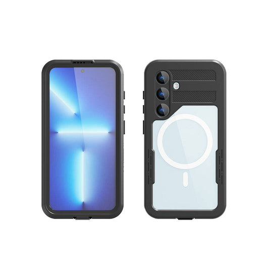 Galaxy S24 Kılıf M-safe Şarj Özellikli 1-1 Su Geçirmez Kılıf Siyah