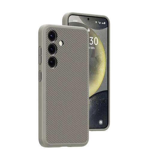 Galaxy S24 Kılıf M-safe Şarj Özellikli Karbon Fiber Görünümlü Zore T-Karbon Kapak Titanyum-Gri