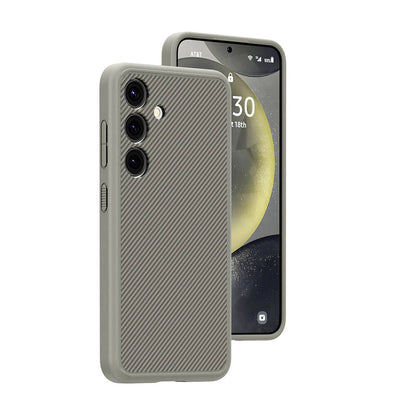 Galaxy S24 Kılıf M-safe Şarj Özellikli Karbon Fiber Görünümlü Zore T-Karbon Kapak Titanyum-Gri