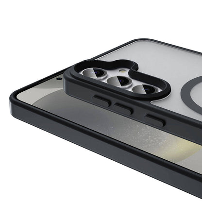 Galaxy S24 Kılıf M-safe Şarj Özellikli Mat Arka Yüzey Zore Sio Kapak Koyu Mor