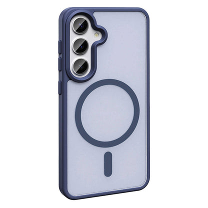 Galaxy S24 Kılıf M-safe Şarj Özellikli Mat Arka Yüzey Zore Sio Kapak Koyu Mor