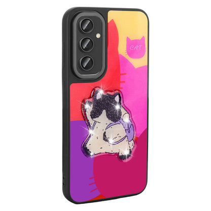 Galaxy S24 Kılıf Parlayan Kabartmalı İkonik Figürlü Zore Amas Silikon Kapak Beyaz