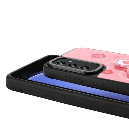 Galaxy S24 Kılıf Parlayan Kabartmalı İkonik Figürlü Zore Amas Silikon Kapak Mor