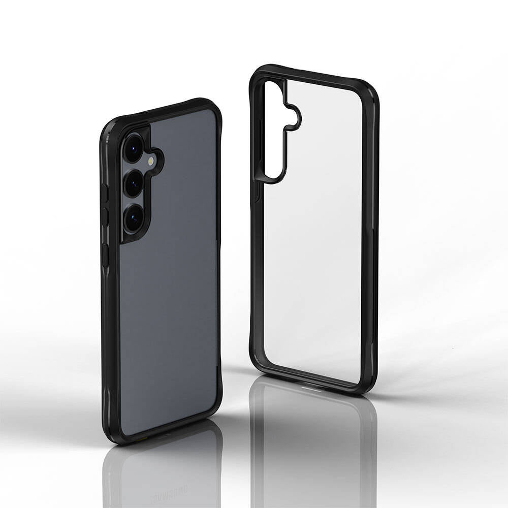 Galaxy S24 Kılıf Şeffaf Sert PC Arka Yüzey Tasarımlı Zore Edo Kapak Gri