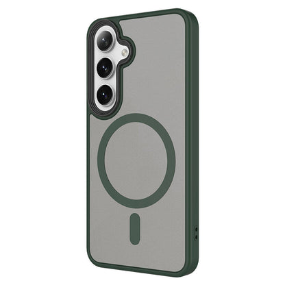 Galaxy S24 Kılıf Sert PC Arka Yüzey Wireless Şarj Özellikli Zore Flet M-safe Kapak Derin Mor