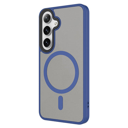 Galaxy S24 Kılıf Sert PC Arka Yüzey Wireless Şarj Özellikli Zore Flet M-safe Kapak Gri