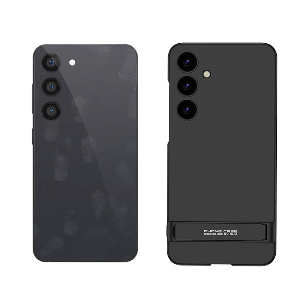 Galaxy S24 Kılıf Zore Kamera Korumalı Dikey Standlı Ays Kapak Mürdüm