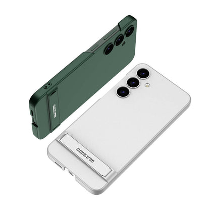 Galaxy S24 Kılıf Zore Kamera Korumalı Dikey Standlı Ays Kapak Mürdüm