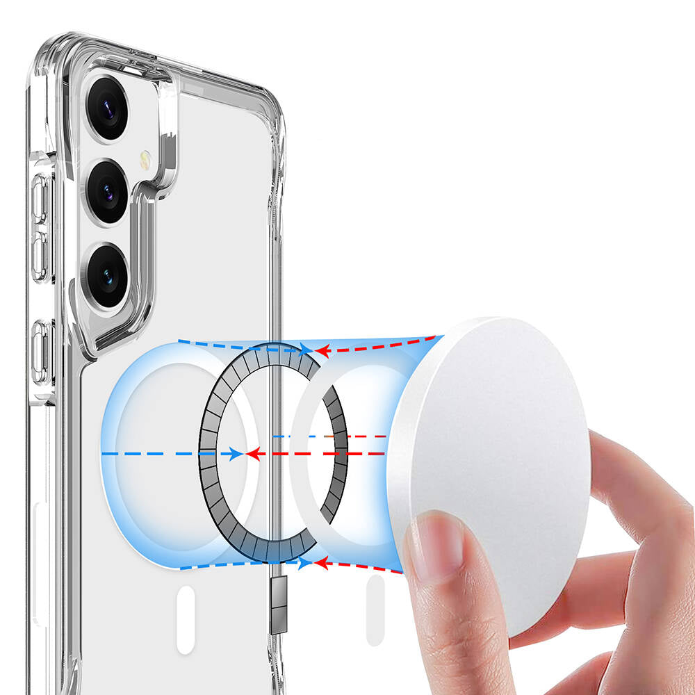 Galaxy S24 Kılıf Zore M-safe Şarj Özellikli T-Max M-safe Kapak Renksiz