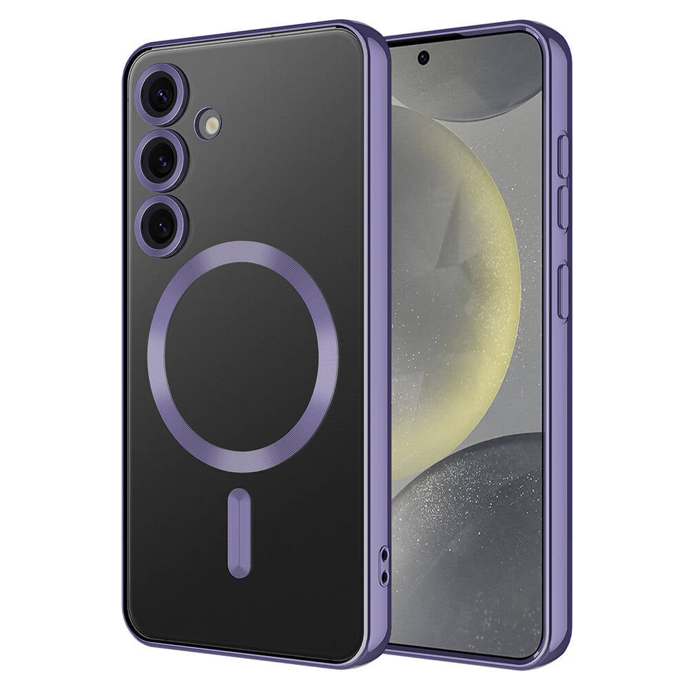 Galaxy S24 Plus Kılıf Kamera Korumalı M-safe Wireless Şarj Özellikli Zore Demre Kapak Sierra Mavi