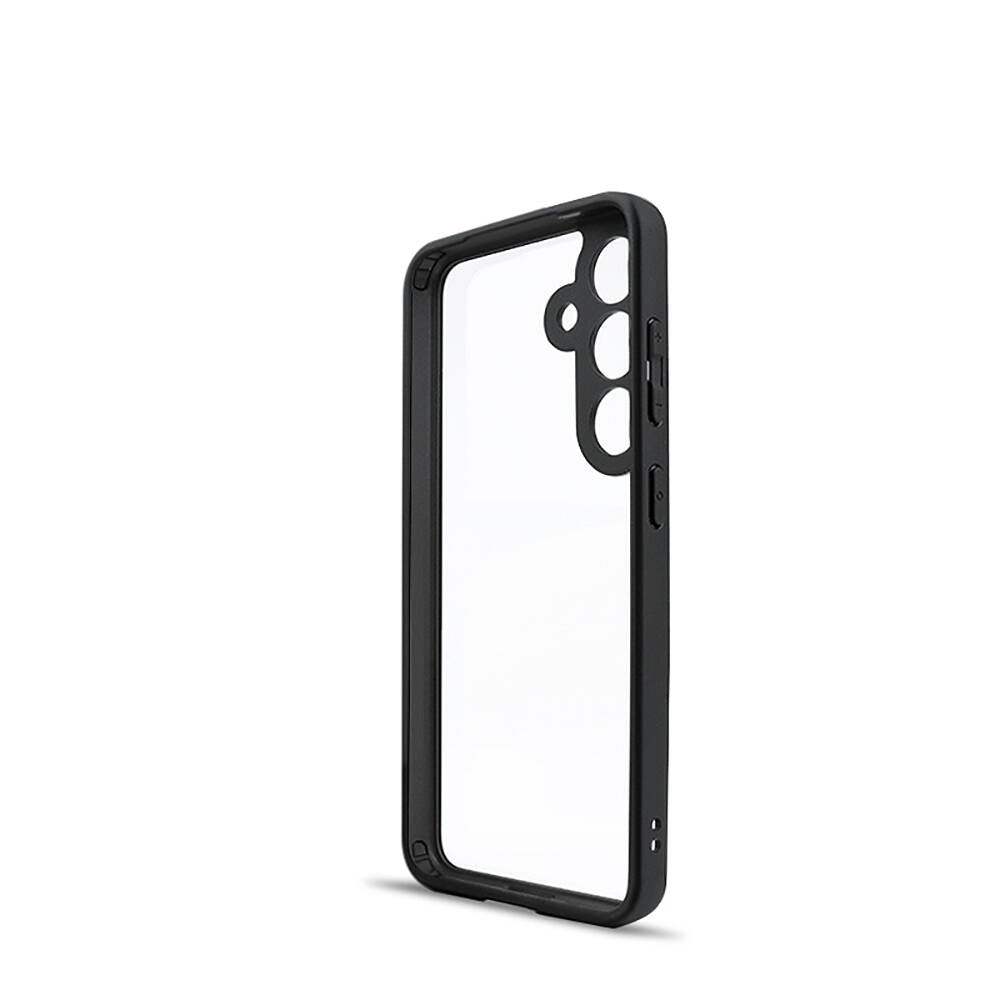 Galaxy S24 Plus Kılıf Kamera Korumalı Şeffaf Arka Yüzey Zore New Roll Kapak Siyah