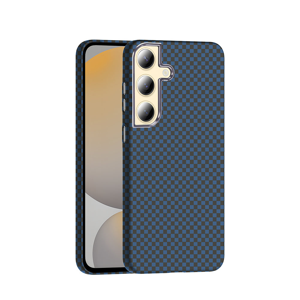 Galaxy S24 Plus Kılıf M-safe Şarj Özellikli Karbon Fiber Görünümlü Zore Gros Kapak Desert Titanyum