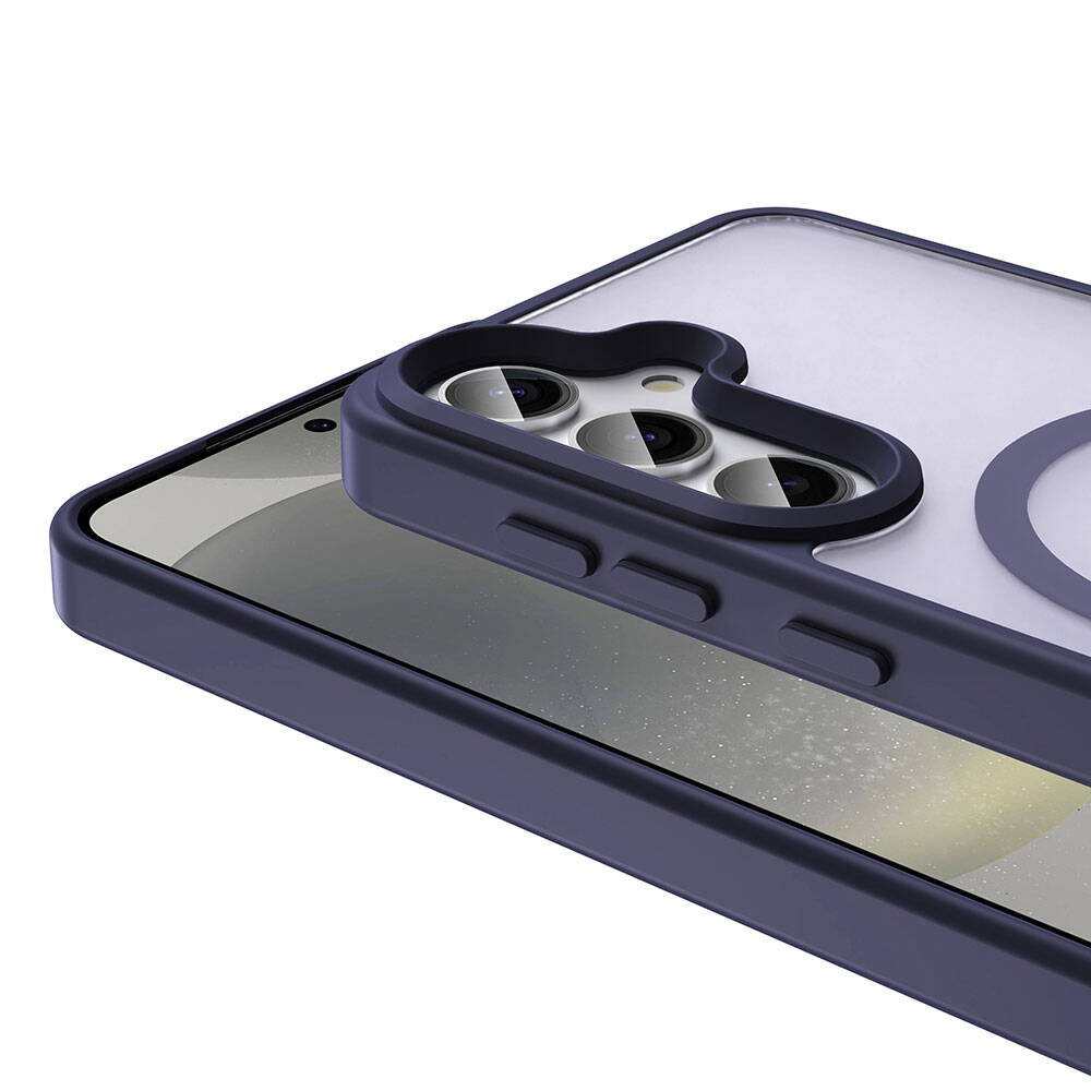 Galaxy S24 Plus Kılıf M-safe Şarj Özellikli Mat Arka Yüzey Zore Sio Kapak Lacivert