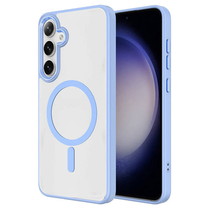 Galaxy S24 Plus Kılıf M-safe Şarj Özellikli Zore Krom M-safe Silikon Kapak Lacivert