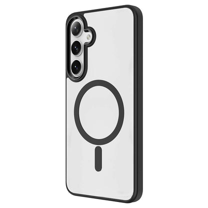 Galaxy S24 Plus Kılıf M-safe Şarj Özellikli Zore Krom M-safe Silikon Kapak Siyah