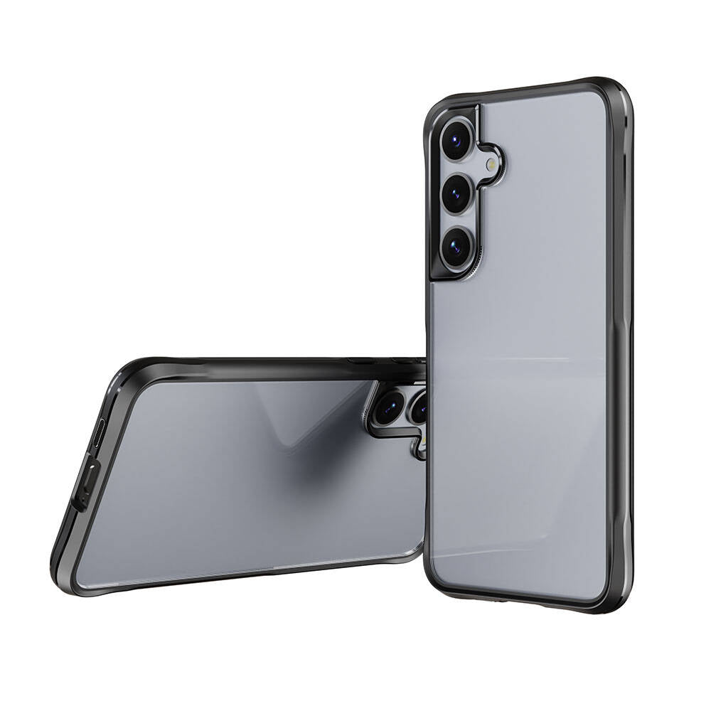 Galaxy S24 Plus Kılıf Şeffaf Sert PC Arka Yüzey Tasarımlı Zore Edo Kapak Siyah