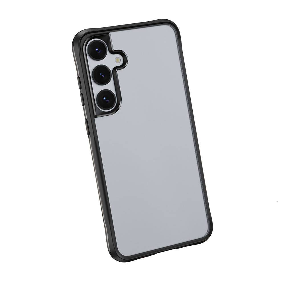 Galaxy S24 Plus Kılıf Şeffaf Sert PC Arka Yüzey Tasarımlı Zore Edo Kapak Siyah