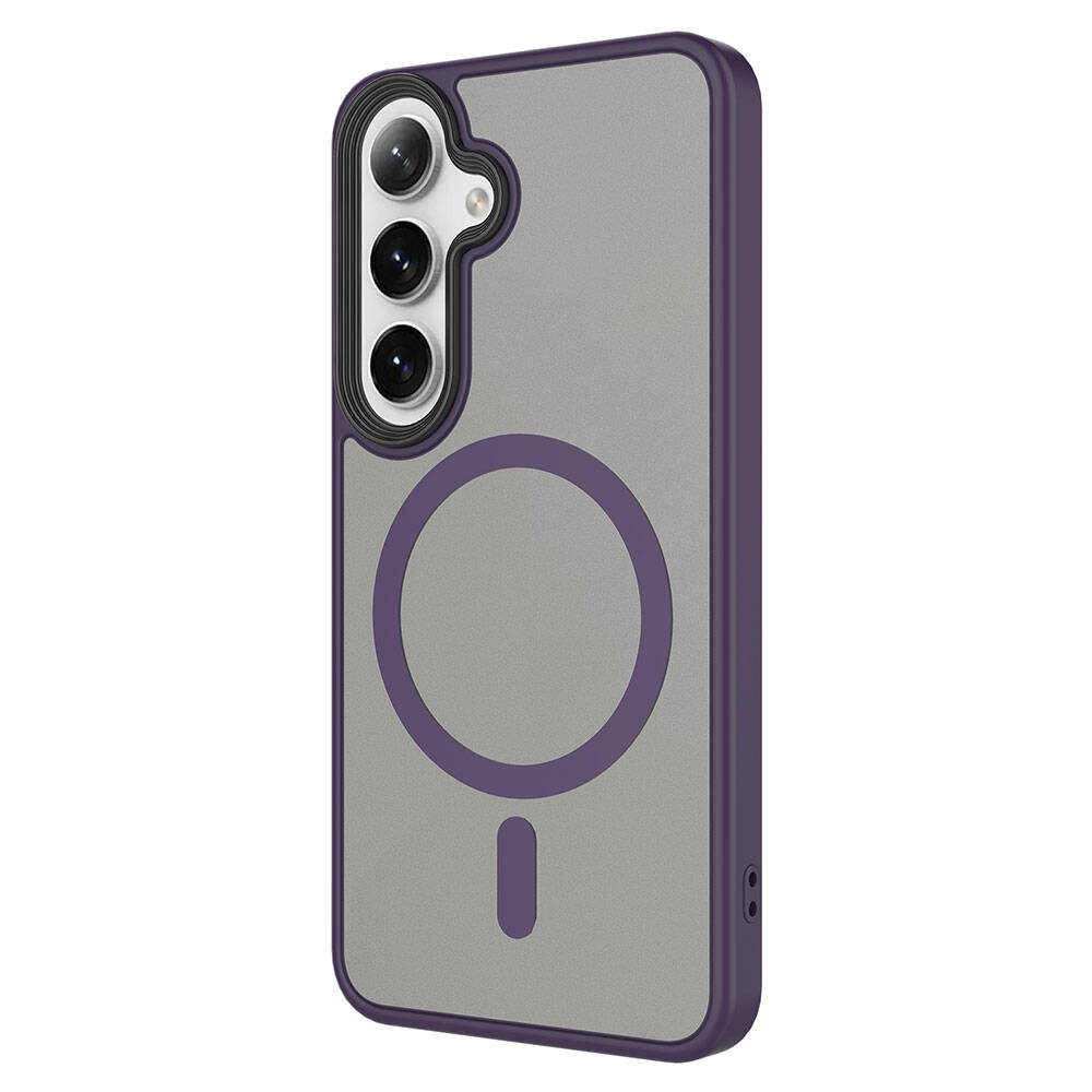 Galaxy S24 Plus Kılıf Sert PC Arka Yüzey Wireless Şarj Özellikli Zore Flet M-safe Kapak Siyah