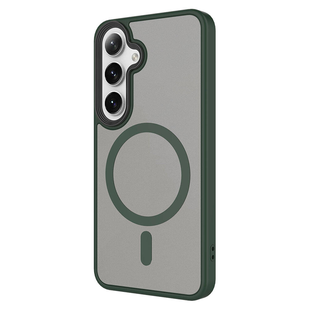 Galaxy S24 Plus Kılıf Sert PC Arka Yüzey Wireless Şarj Özellikli Zore Flet M-safe Kapak Siyah