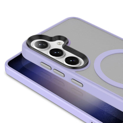 Galaxy S24 Plus Kılıf Sert PC Arka Yüzey Wireless Şarj Özellikli Zore Flet M-safe Kapak Lila