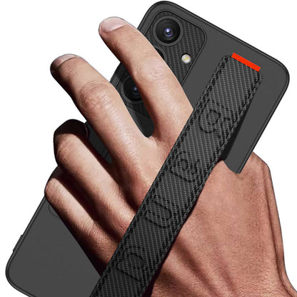 Galaxy S24 Plus Kılıf Standlı El Tutacaklı Zore Band Kapak Siyah Karbon